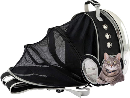 Black Cat and Dog Carrier Backpack - Versatile Pet Travel Bag for Small to Medium Pets, Ideal for Hiking, Walking, and Outdoor Activities
