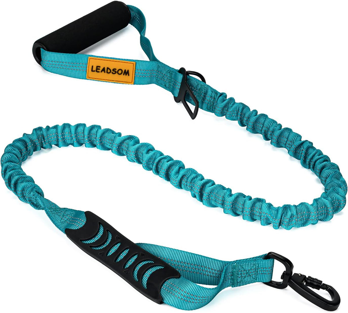 6FT Heavy-Duty Reflective Elastic Bungee Dog Leash with Shock Absorption and Padded Handles, Ideal for Medium and Large Dogs and Training Purposes